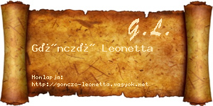 Göncző Leonetta névjegykártya